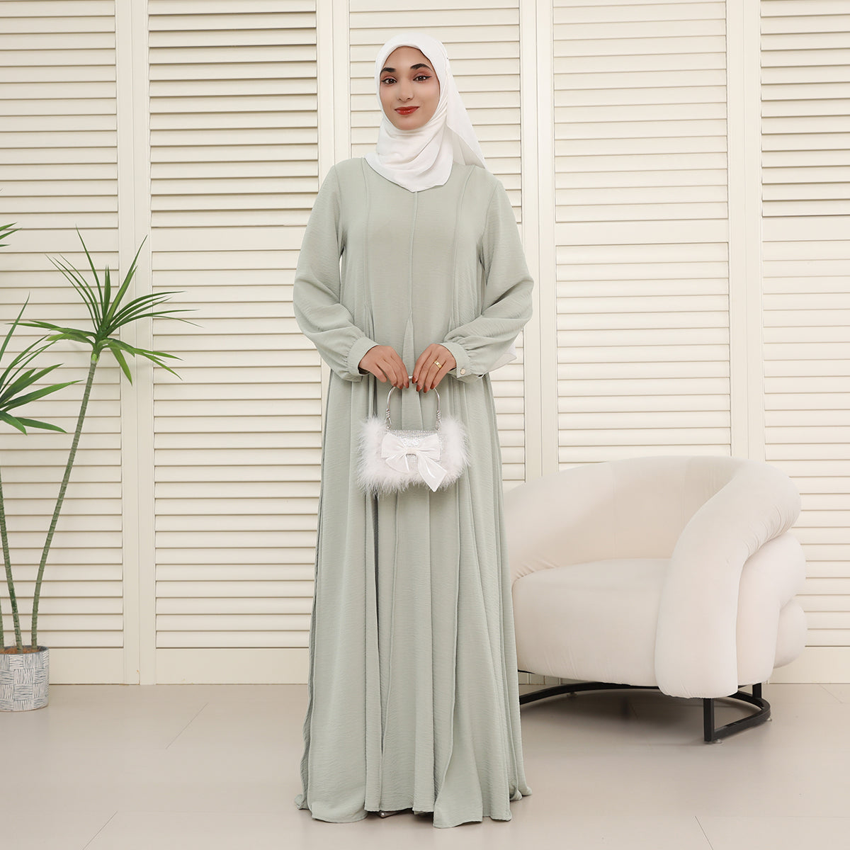 CEY Crinkle Maxi Abaya – Breathable Summer Modest Dress (NCA007)