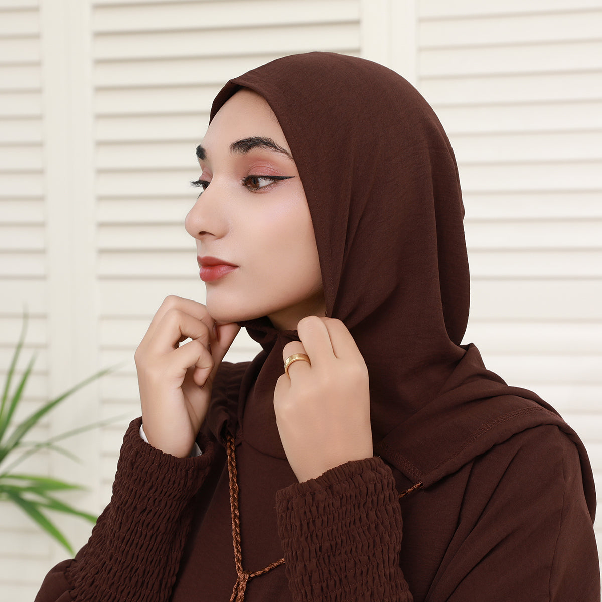 Solid colored hoodie with hat abaya (NCA005)