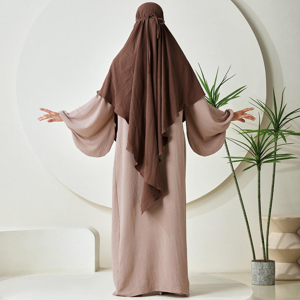Premium Crepe One Layer Khimar Stretchable Durable Hijab Scarf for Everyday Wear (NCK001)