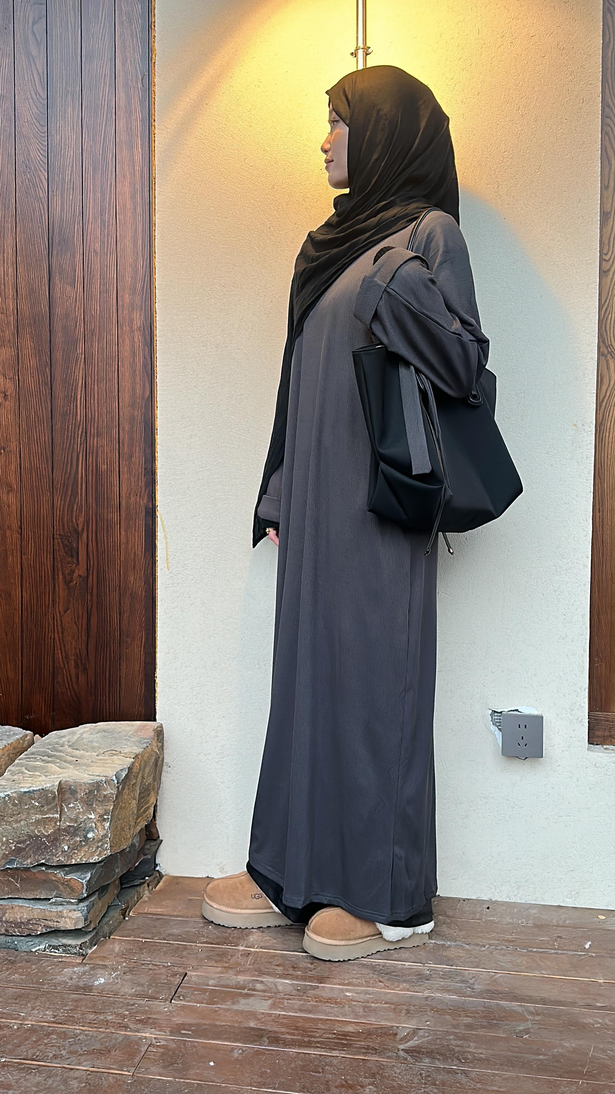 Ribbed Knit Aseela Abaya(NCA002)