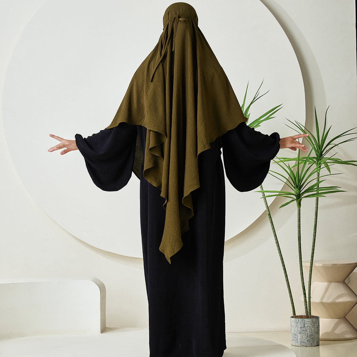 Premium Crepe One Layer Khimar Stretchable Durable Hijab Scarf for Everyday Wear (NCK001)