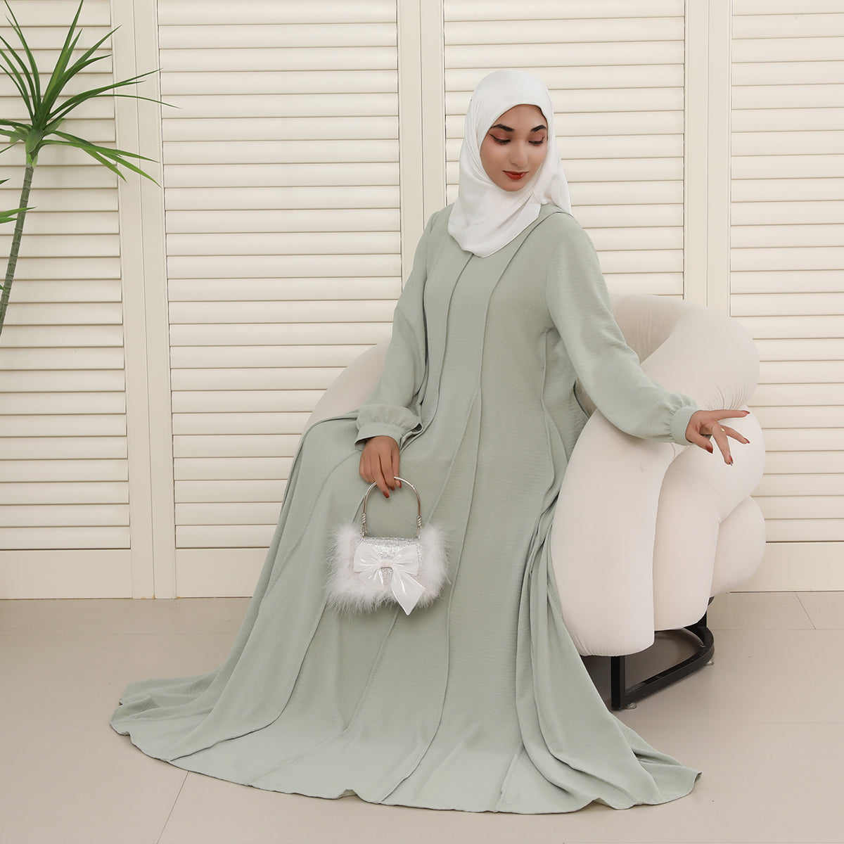 CEY Crinkle Maxi Abaya – Breathable Summer Modest Dress (NCA007)