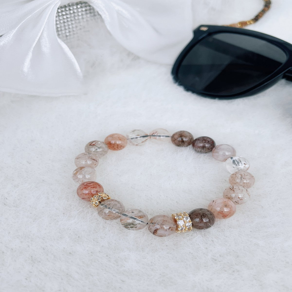 Handmade Glass Bead Bracelet – Elegant Minimalist Jewelry for Women(NCJ003)