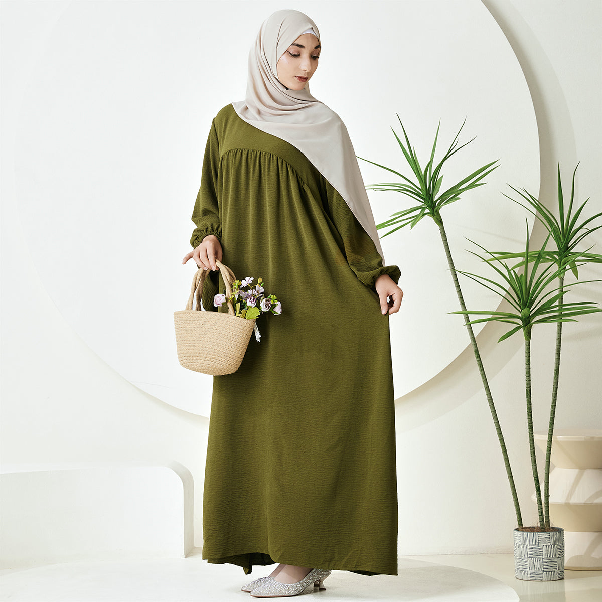 Reversible Abaya Made With Crepe Fabric(NCA004)