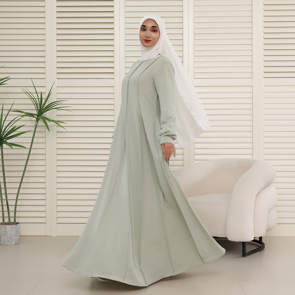 CEY Crinkle Maxi Abaya – Breathable Summer Modest Dress (NCA007)