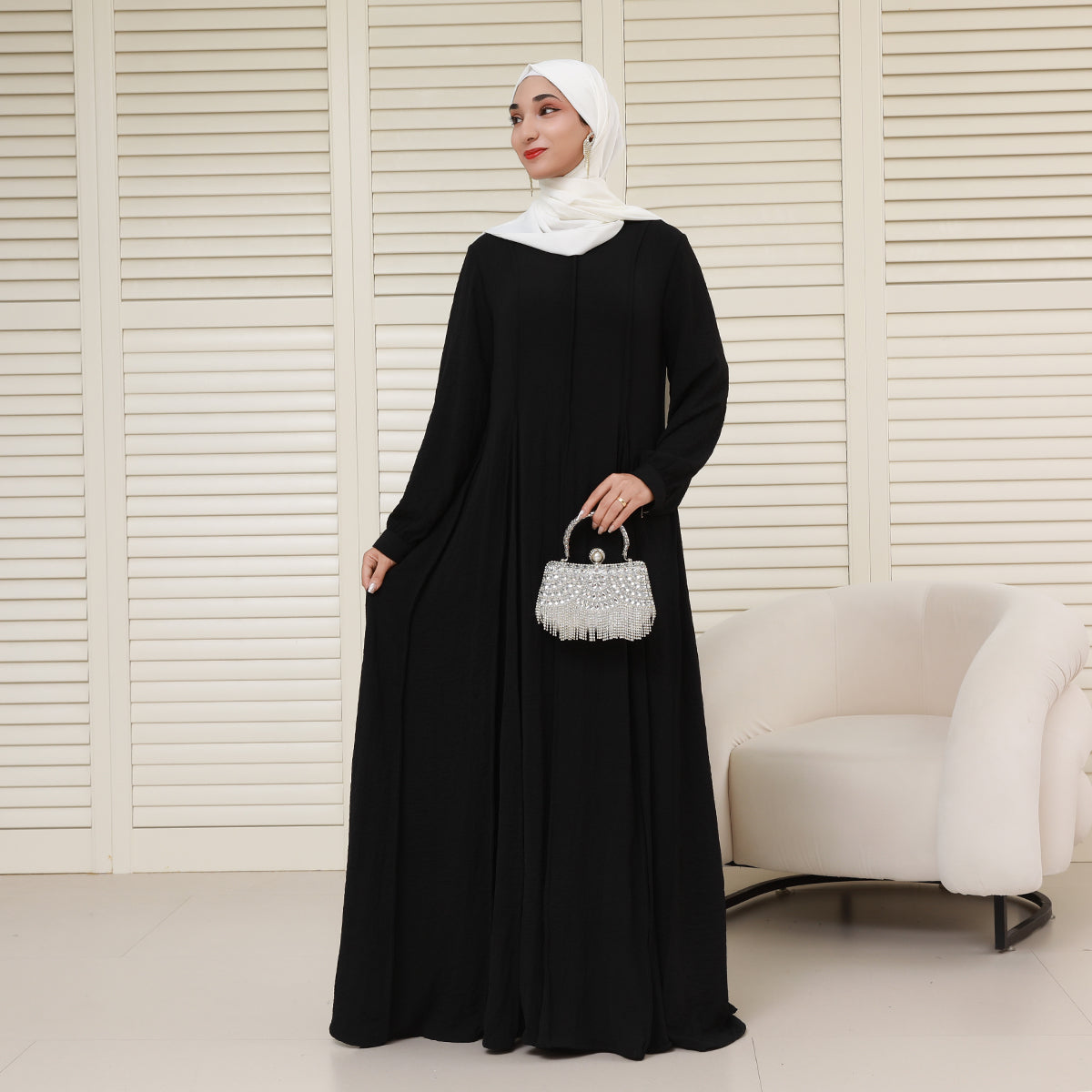 CEY Crinkle Maxi Abaya – Breathable Summer Modest Dress (NCA007)