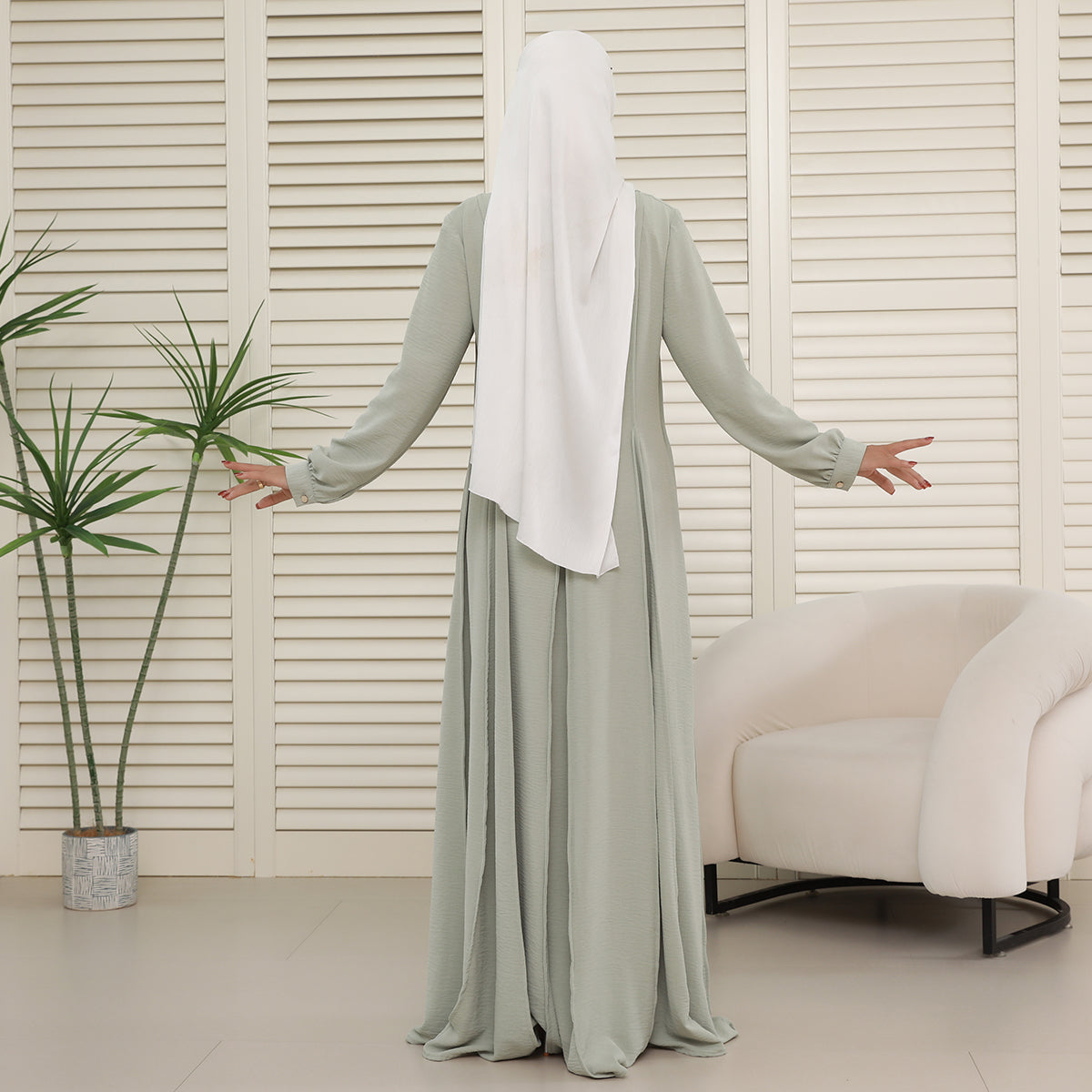 CEY Crinkle Maxi Abaya – Breathable Summer Modest Dress (NCA007)
