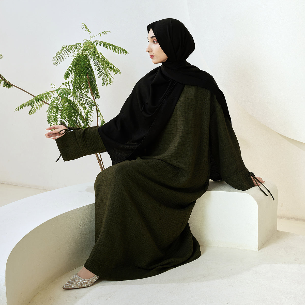 Casual Solid Color Long Robe with Tie-Detail Sleeves – Available in Multiple Colors (NCA011)