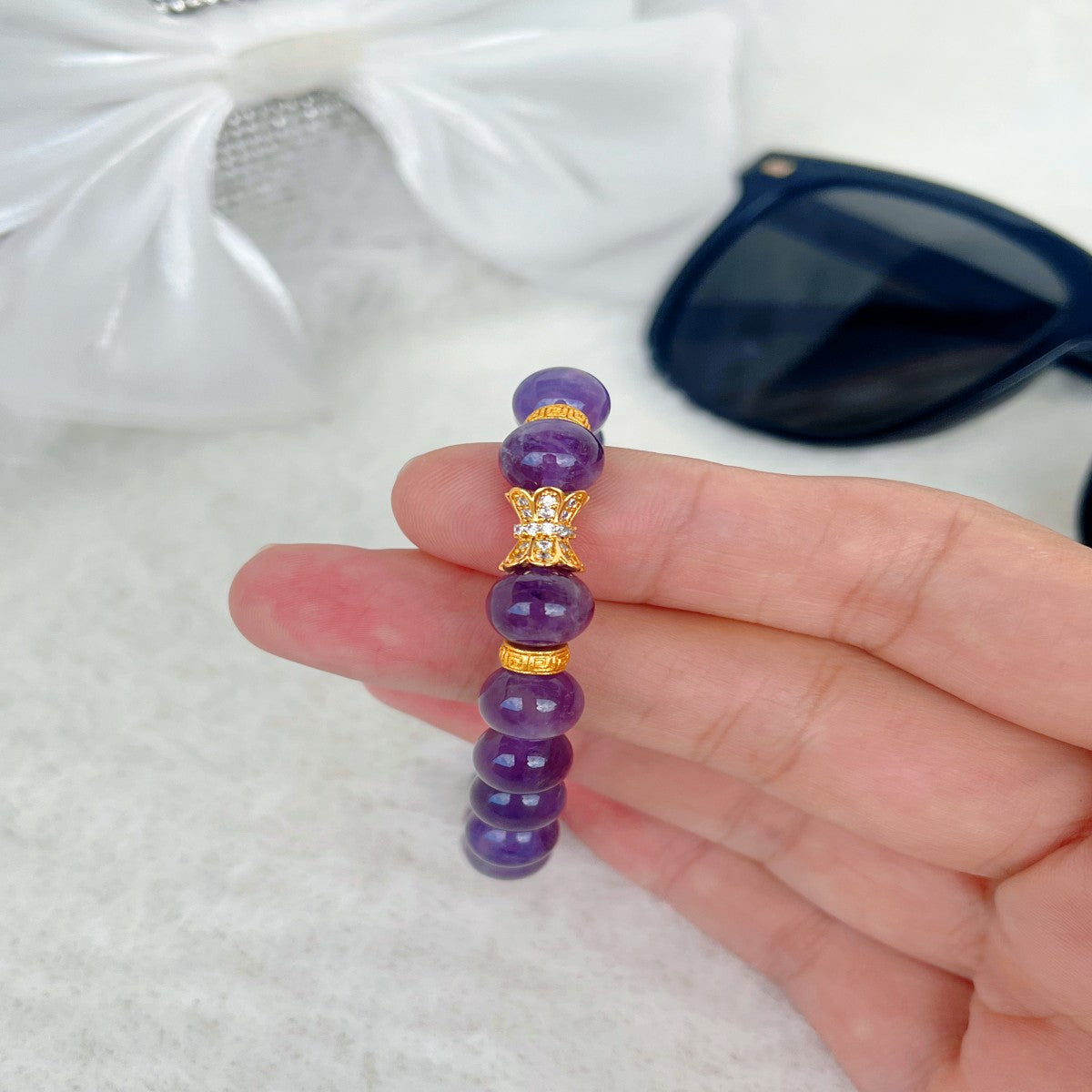 Handmade Glass Bead Bracelet – Elegant Minimalist Jewelry for Women(NCJ003)