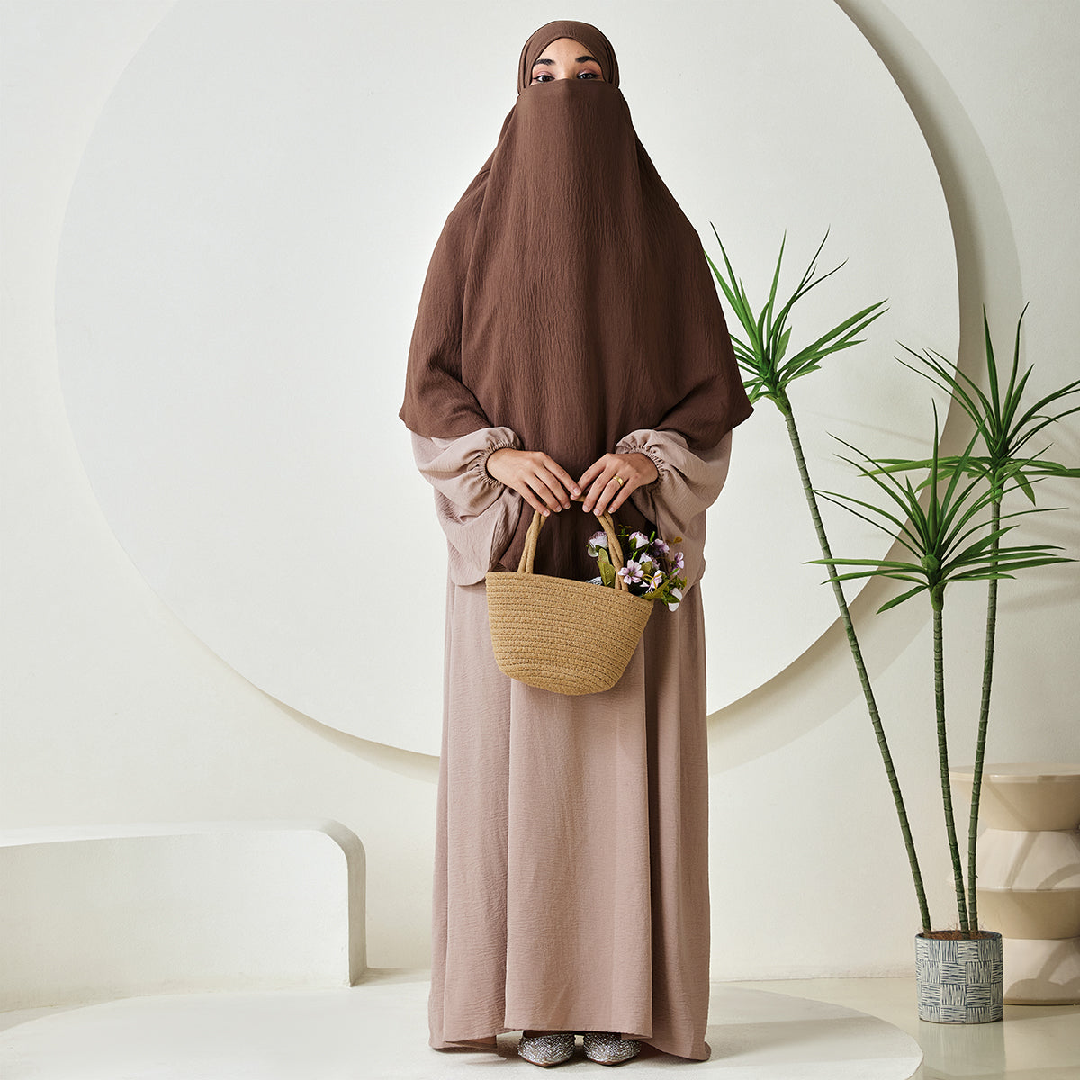 Premium Crepe One Layer Khimar Stretchable Durable Hijab Scarf for Everyday Wear (NCK001)