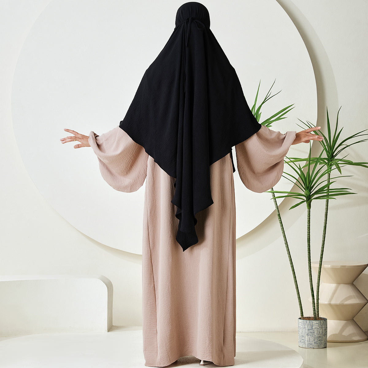 Premium Crepe One Layer Khimar Stretchable Durable Hijab Scarf for Everyday Wear (NCK001)