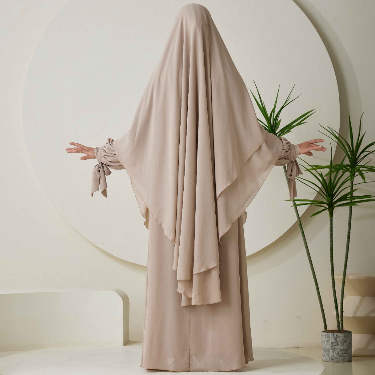 Chiffon Butterfly Sleeve Khimar Set – 2-Piece Hajj Outfit (NCS009)