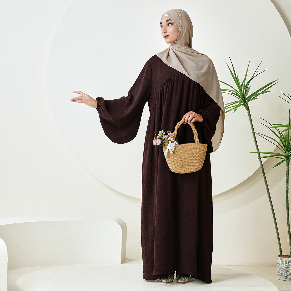 Reversible Abaya Made With Crepe Fabric(NCA004)