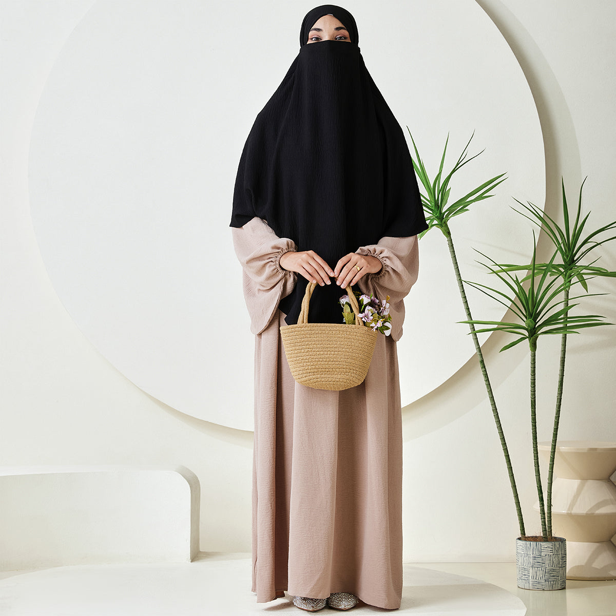 Premium Crepe One Layer Khimar Stretchable Durable Hijab Scarf for Everyday Wear (NCK001)