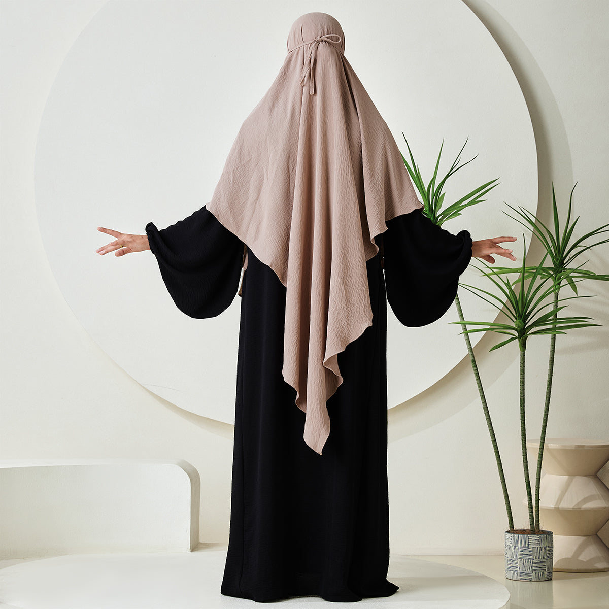 Premium Crepe One Layer Khimar Stretchable Durable Hijab Scarf for Everyday Wear (NCK001)
