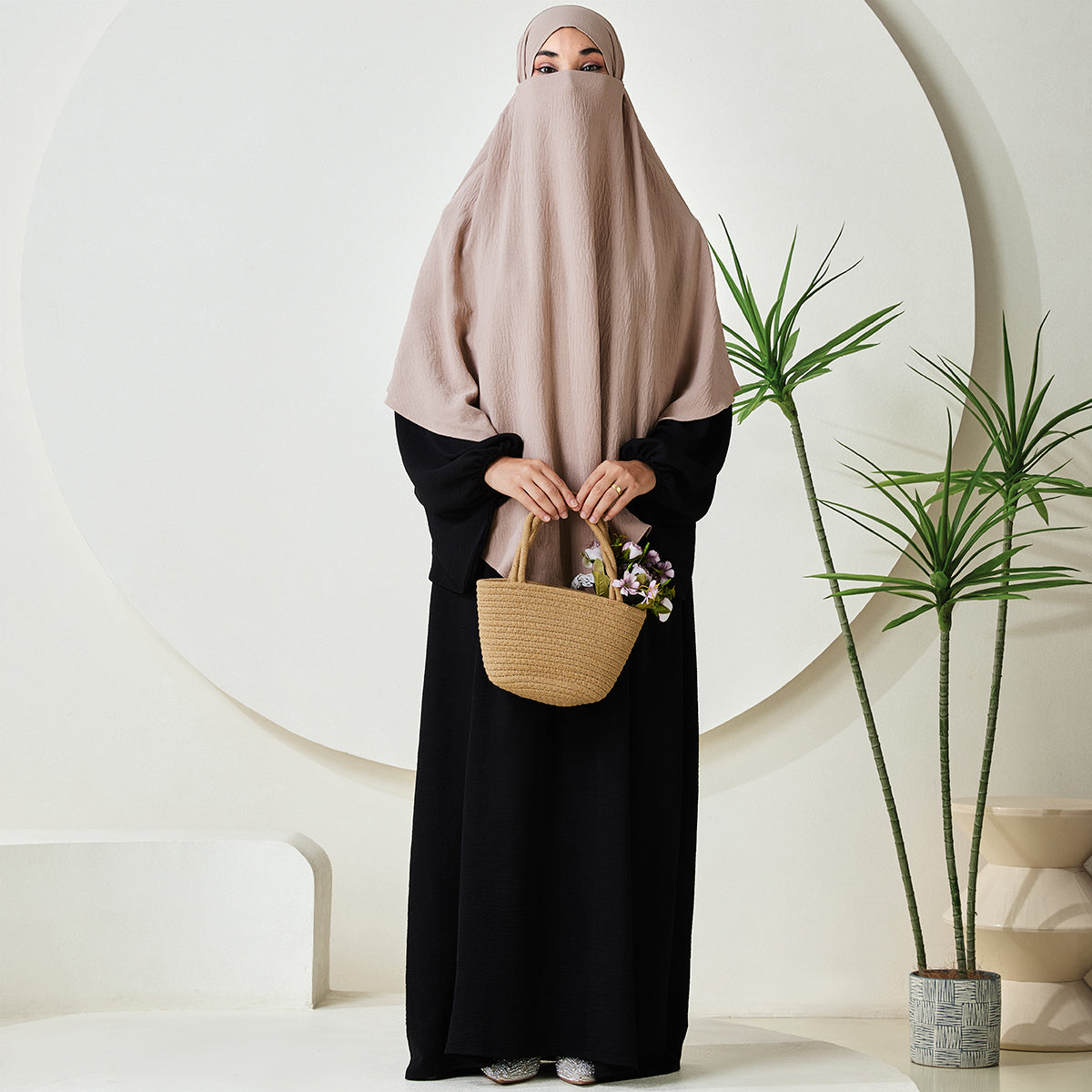 Premium Crepe One Layer Khimar Stretchable Durable Hijab Scarf for Everyday Wear (NCK001)