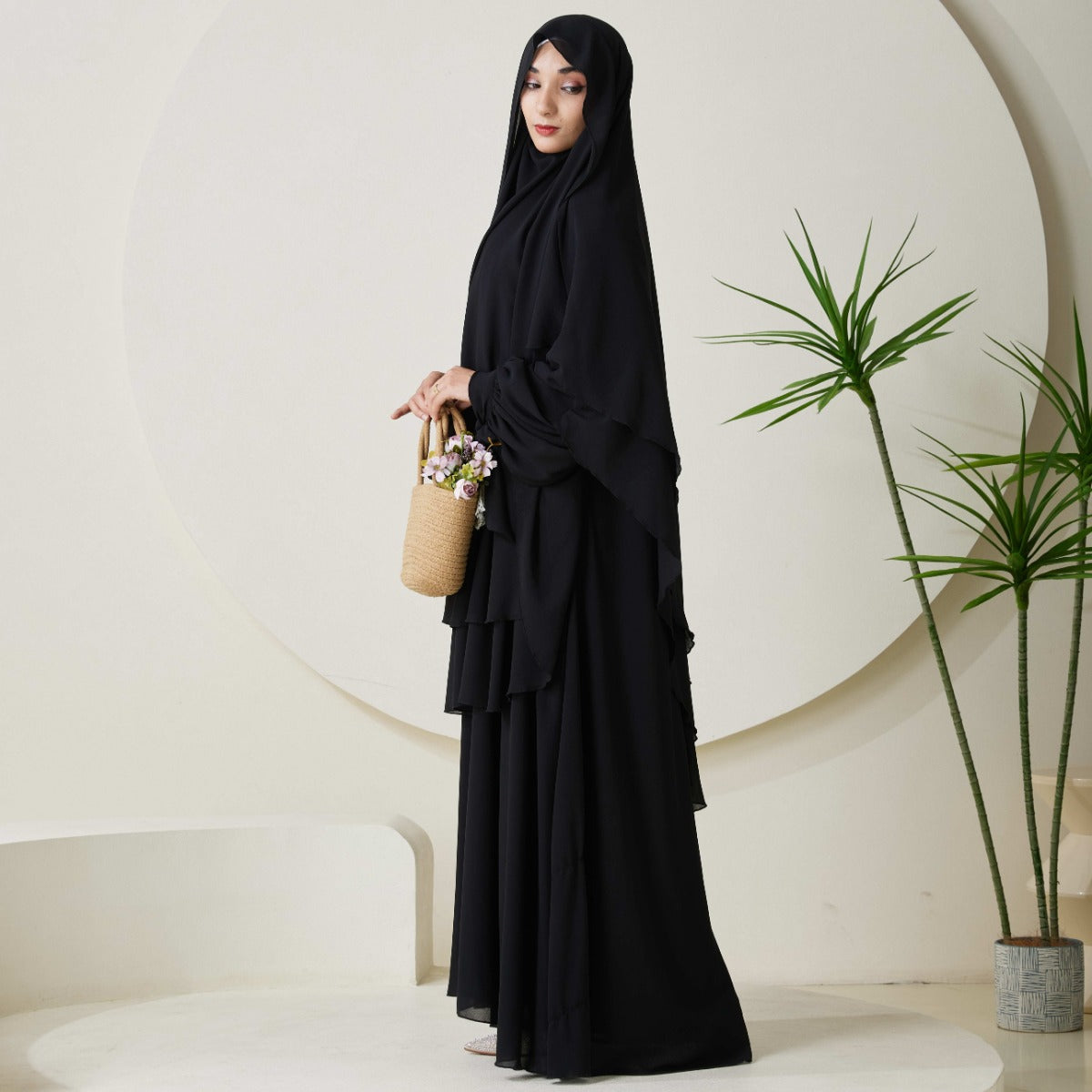 Chiffon Butterfly Sleeve Khimar Set – 2-Piece Hajj Outfit (NCS009)
