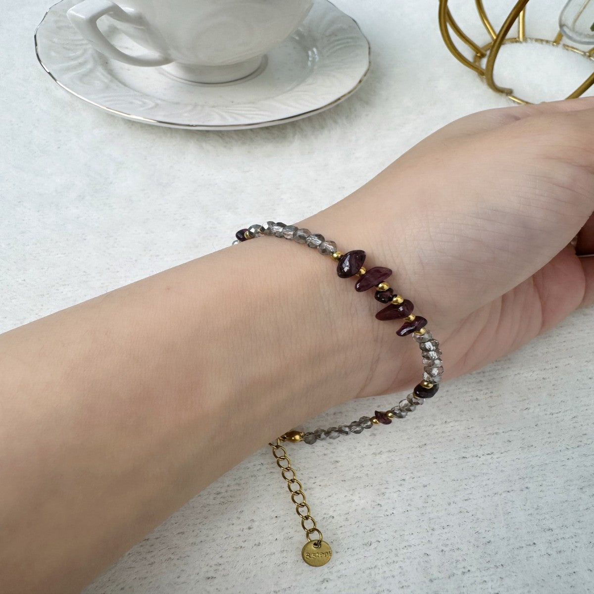 Boho Raw Gemstone Beaded Bracelet – Handmade Natural Stone Jewelry for Women(NCJ002)