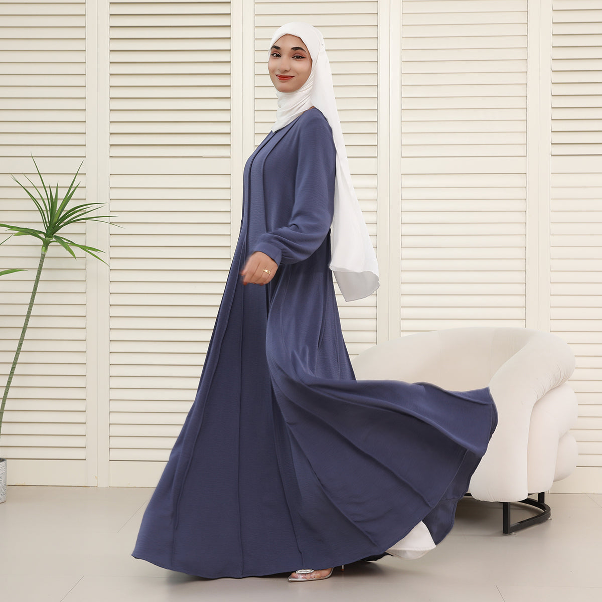 CEY Crinkle Maxi Abaya – Breathable Summer Modest Dress (NCA007)