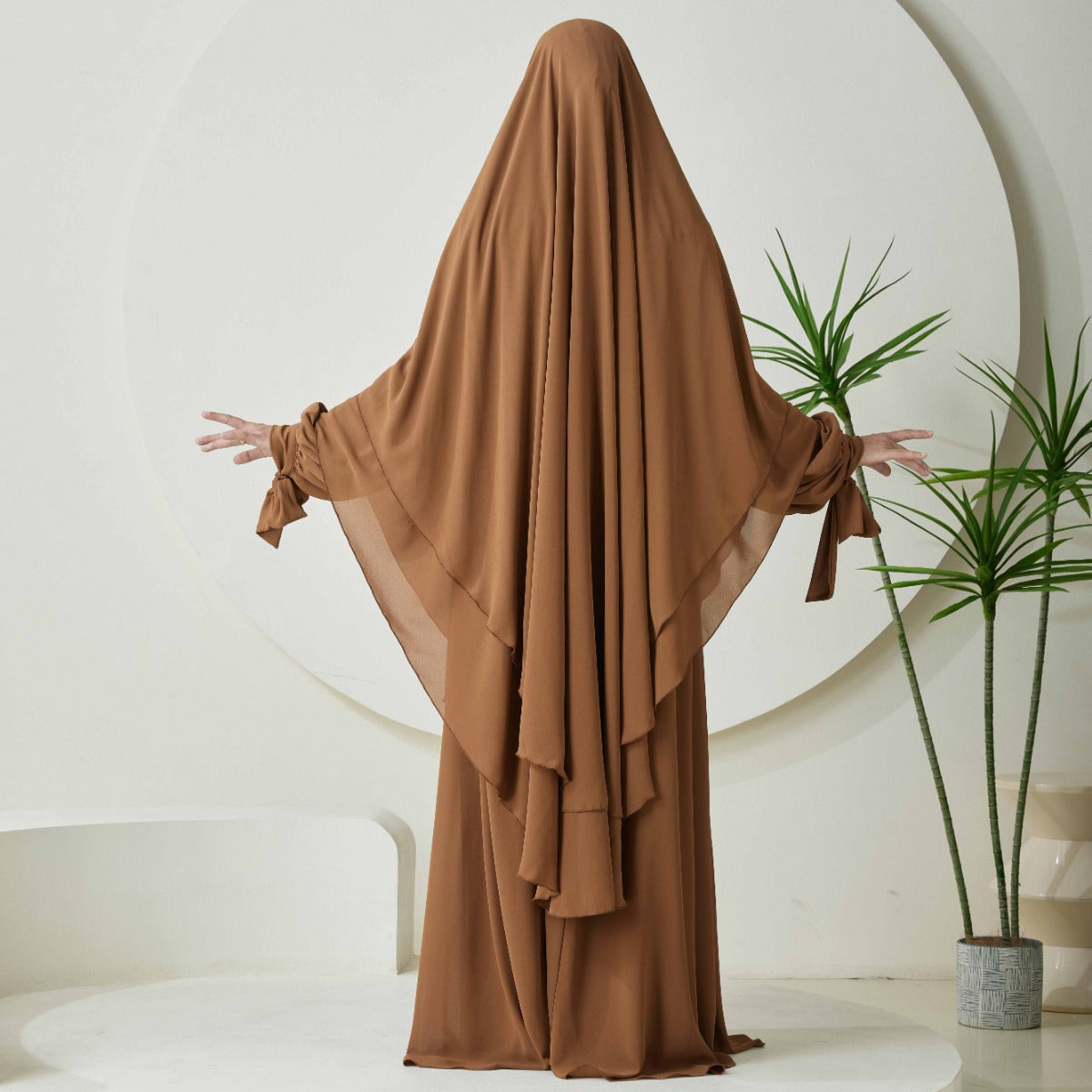 Chiffon Butterfly Sleeve Khimar Set – 2-Piece Hajj Outfit (NCS009)