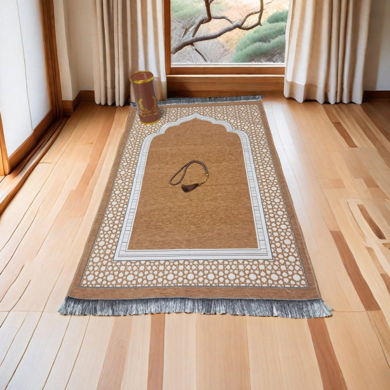 Prayer Rug & Tasbih Gift Set in Cylinder Box – Portable Muslim Prayer Essentials