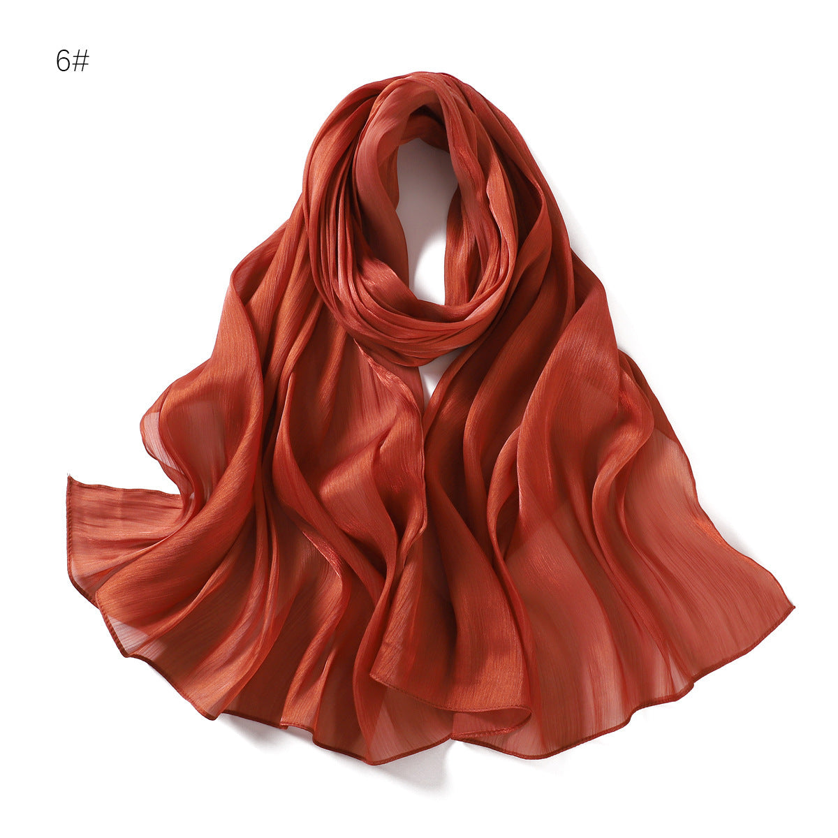 Lightweight Crinkle Satin Scarf Hijab– Polyester Sun‑Protection Shawl (180 × 70 cm, 15 Colors)