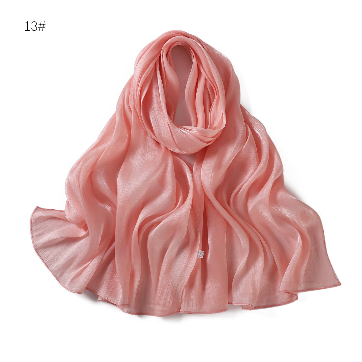 Lightweight Crinkle Satin Scarf Hijab– Polyester Sun‑Protection Shawl (180 × 70 cm, 15 Colors)