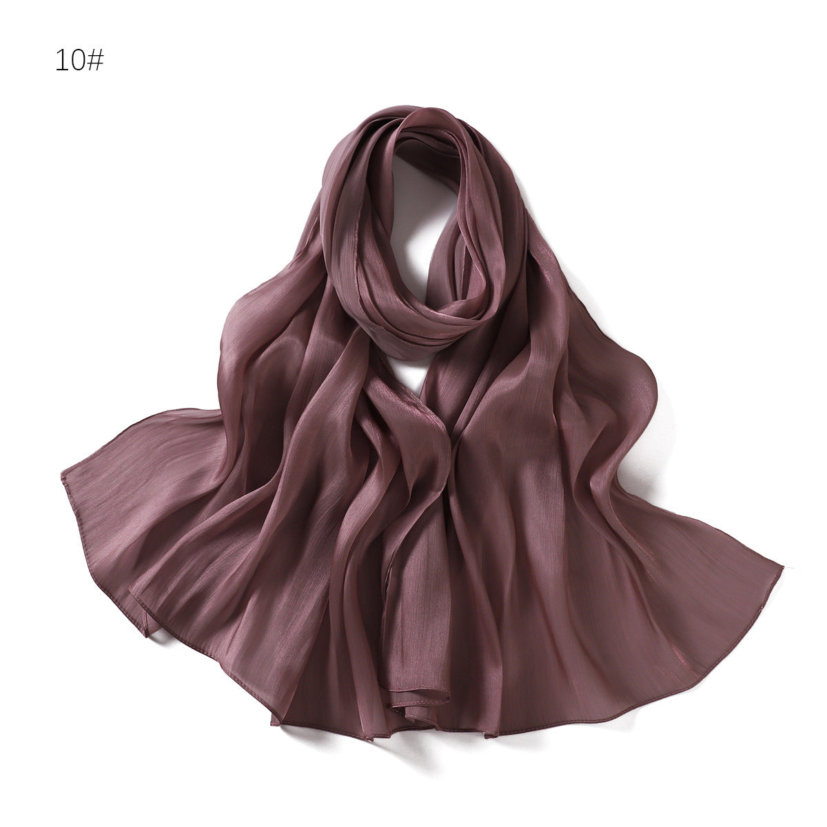 Lightweight Crinkle Satin Scarf Hijab– Polyester Sun‑Protection Shawl (180 × 70 cm, 15 Colors)