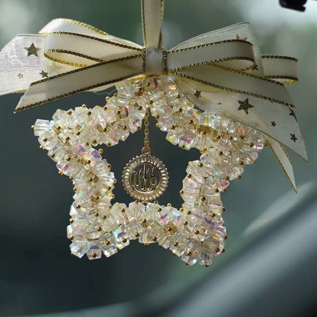 Allah Name Crystal Tassel Car Hanging – Islamic Rearview Mirror Ornament (NCD001)