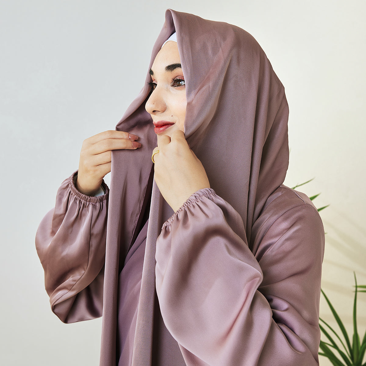 AMANI Satin One Piece With Hijab Abaya: Stylish Statement of Elegance(NCA001 )