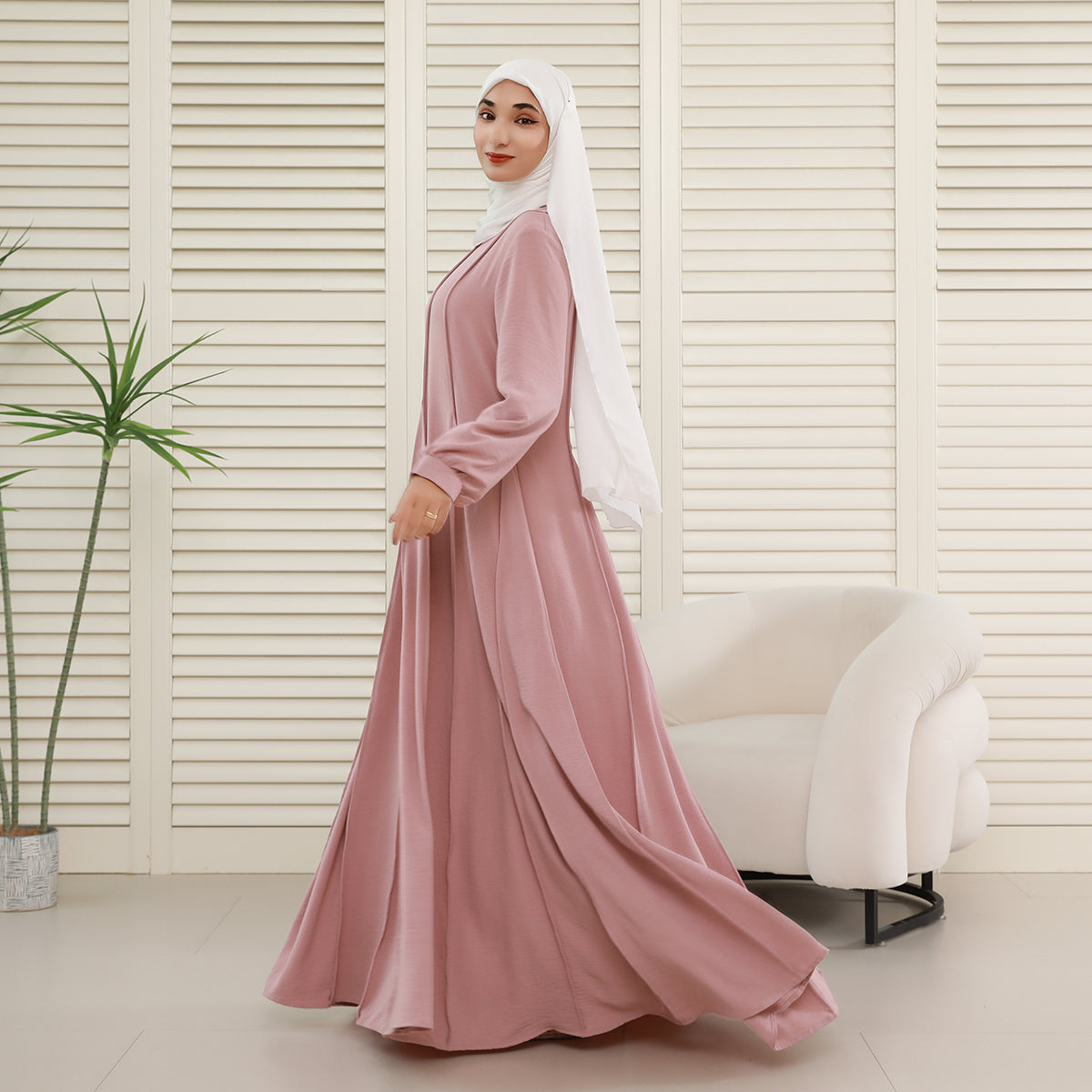 CEY Crinkle Maxi Abaya – Breathable Summer Modest Dress (NCA007)