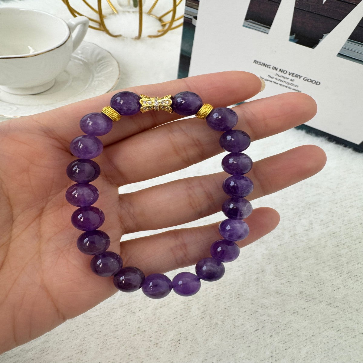 Handmade Glass Bead Bracelet – Elegant Minimalist Jewelry for Women(NCJ003)