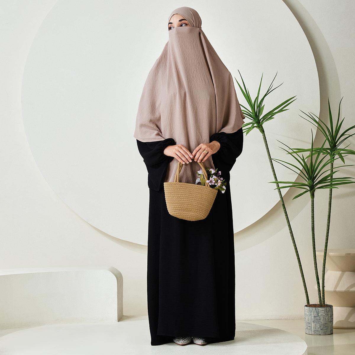 Premium Crepe One Layer Khimar Stretchable Durable Hijab Scarf for Everyday Wear (NCK001)