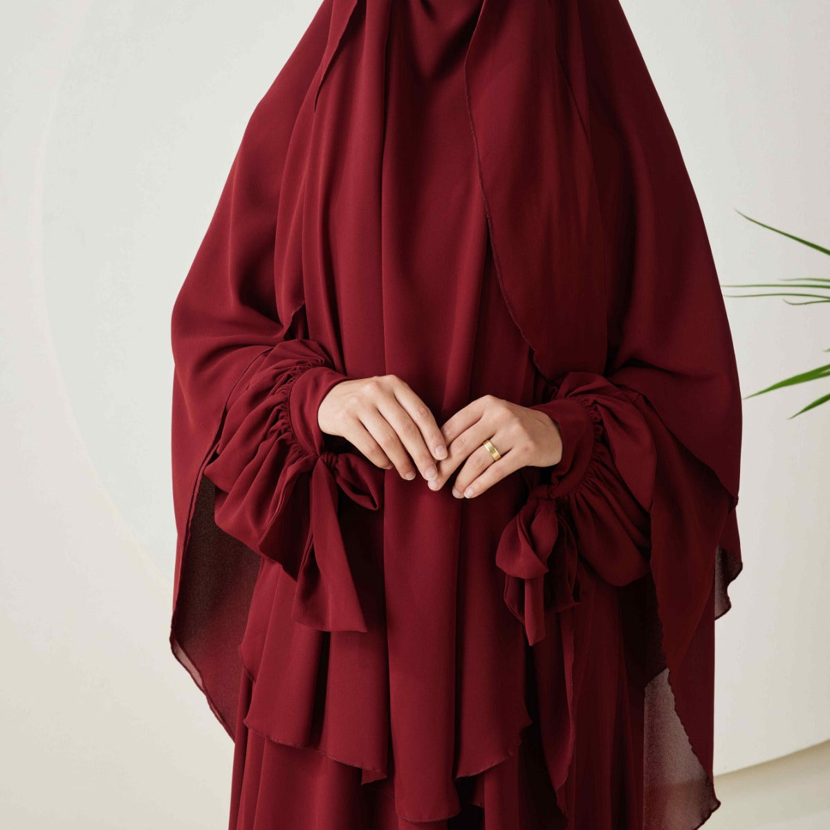 Chiffon Butterfly Sleeve Khimar Set – 2-Piece Hajj Outfit (NCS009)