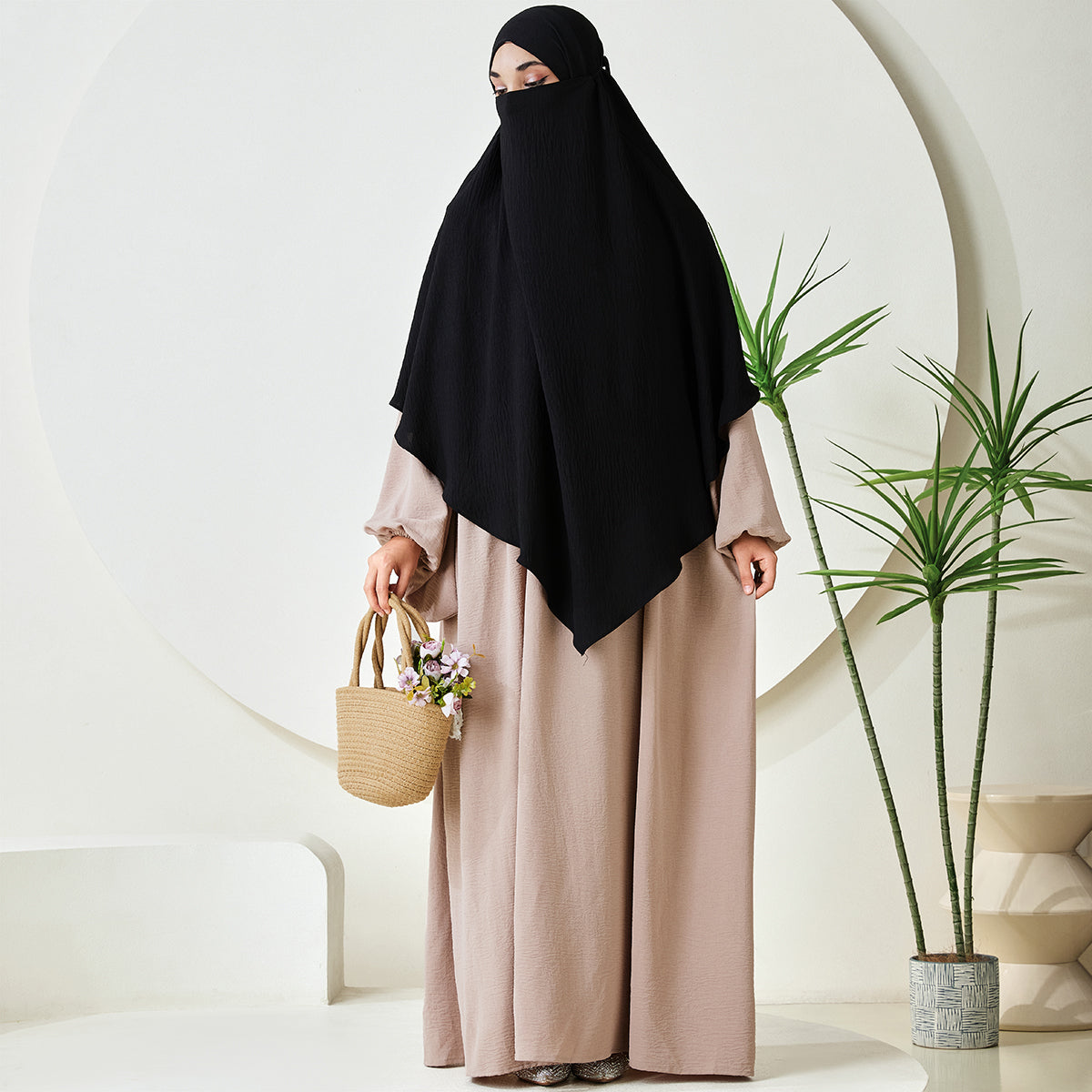 Premium Crepe One Layer Khimar Stretchable Durable Hijab Scarf for Everyday Wear (NCK001)