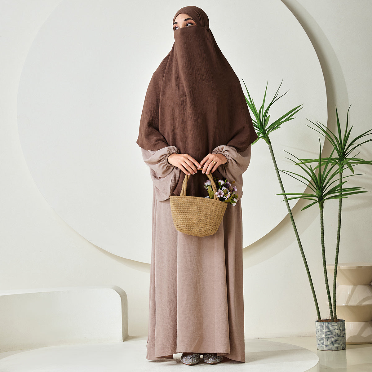 Premium Crepe One Layer Khimar Stretchable Durable Hijab Scarf for Everyday Wear (NCK001)