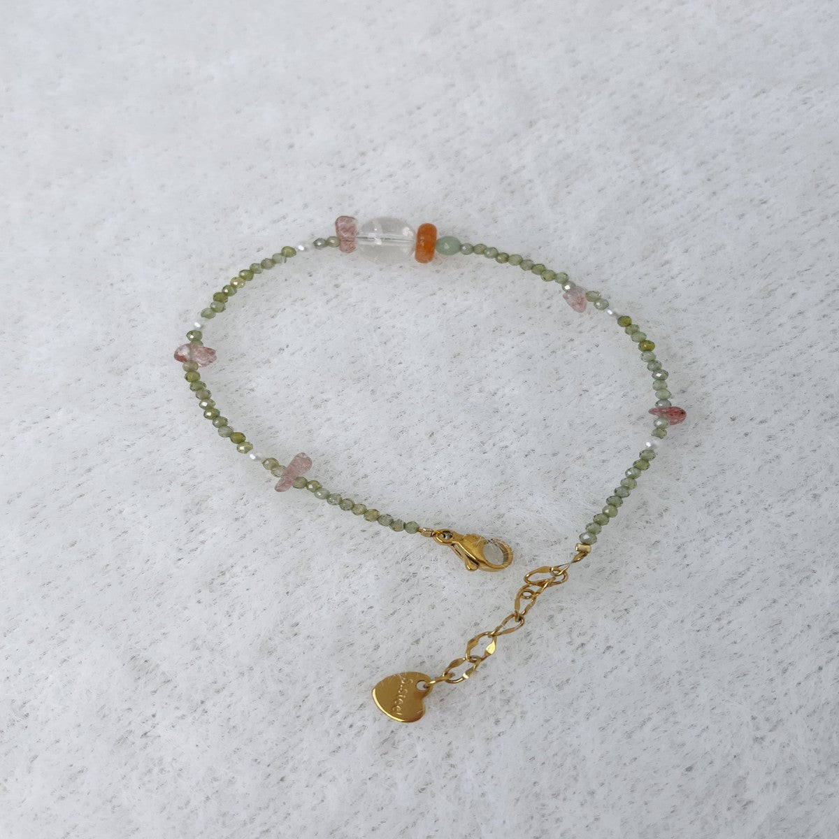 Boho Raw Gemstone Beaded Bracelet – Handmade Natural Stone Jewelry for Women(NCJ002)