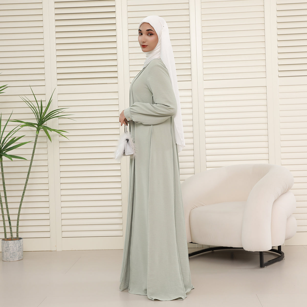 CEY Crinkle Maxi Abaya – Breathable Summer Modest Dress (NCA007)