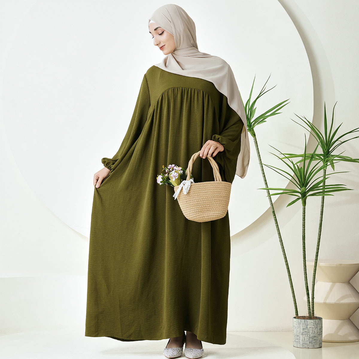 Reversible Abaya Made With Crepe Fabric(NCA004)