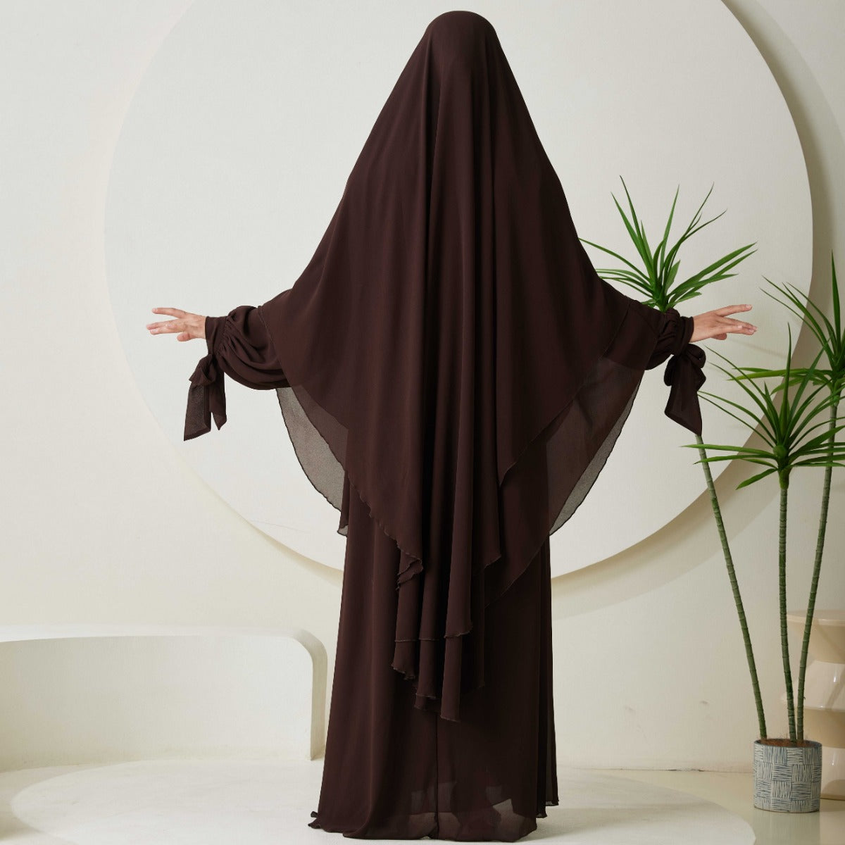 Chiffon Butterfly Sleeve Khimar Set – 2-Piece Hajj Outfit (NCS009)
