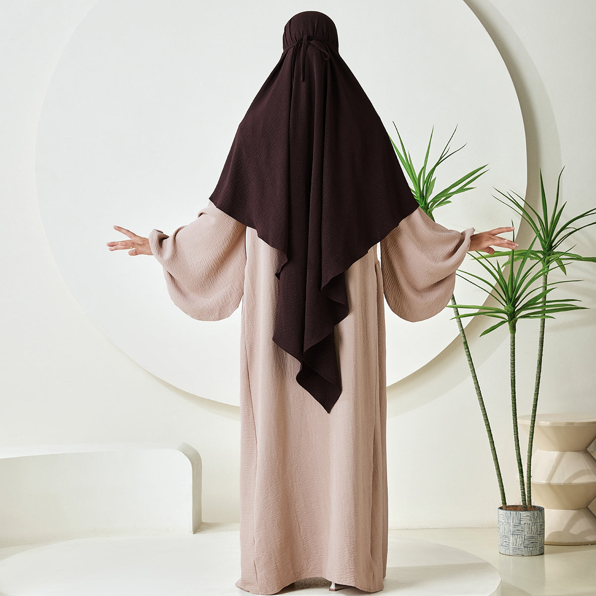 Premium Crepe One Layer Khimar Stretchable Durable Hijab Scarf for Everyday Wear (NCK001)