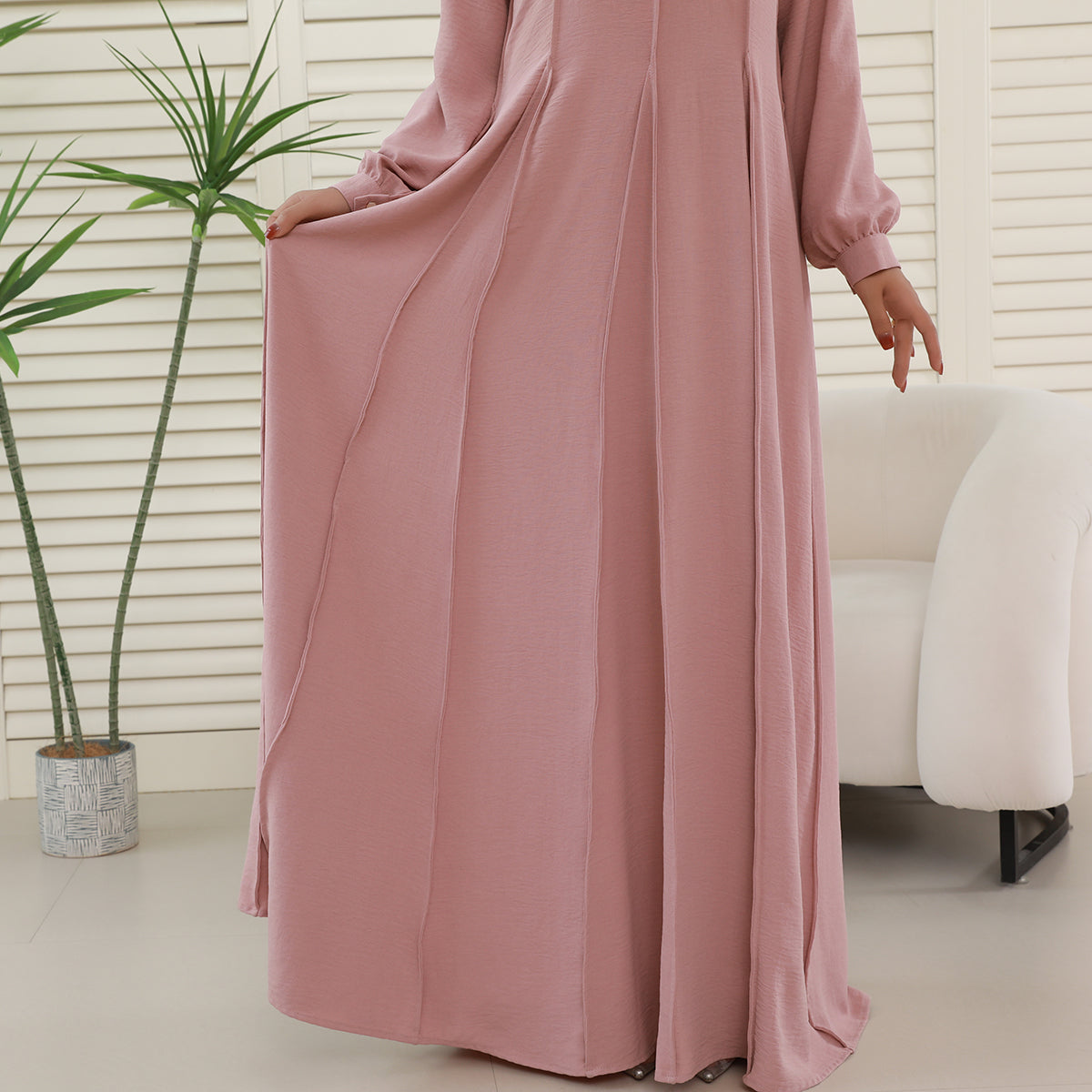 CEY Crinkle Maxi Abaya – Breathable Summer Modest Dress (NCA007)