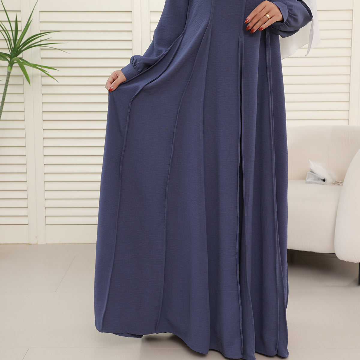 CEY Crinkle Maxi Abaya – Breathable Summer Modest Dress (NCA007)