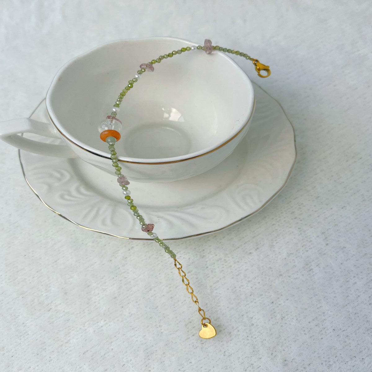 Boho Raw Gemstone Beaded Bracelet – Handmade Natural Stone Jewelry for Women(NCJ002)