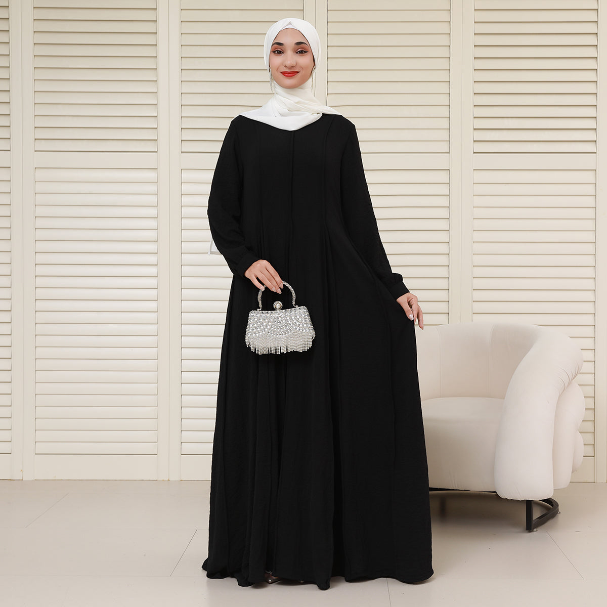 CEY Crinkle Maxi Abaya – Breathable Summer Modest Dress (NCA007)