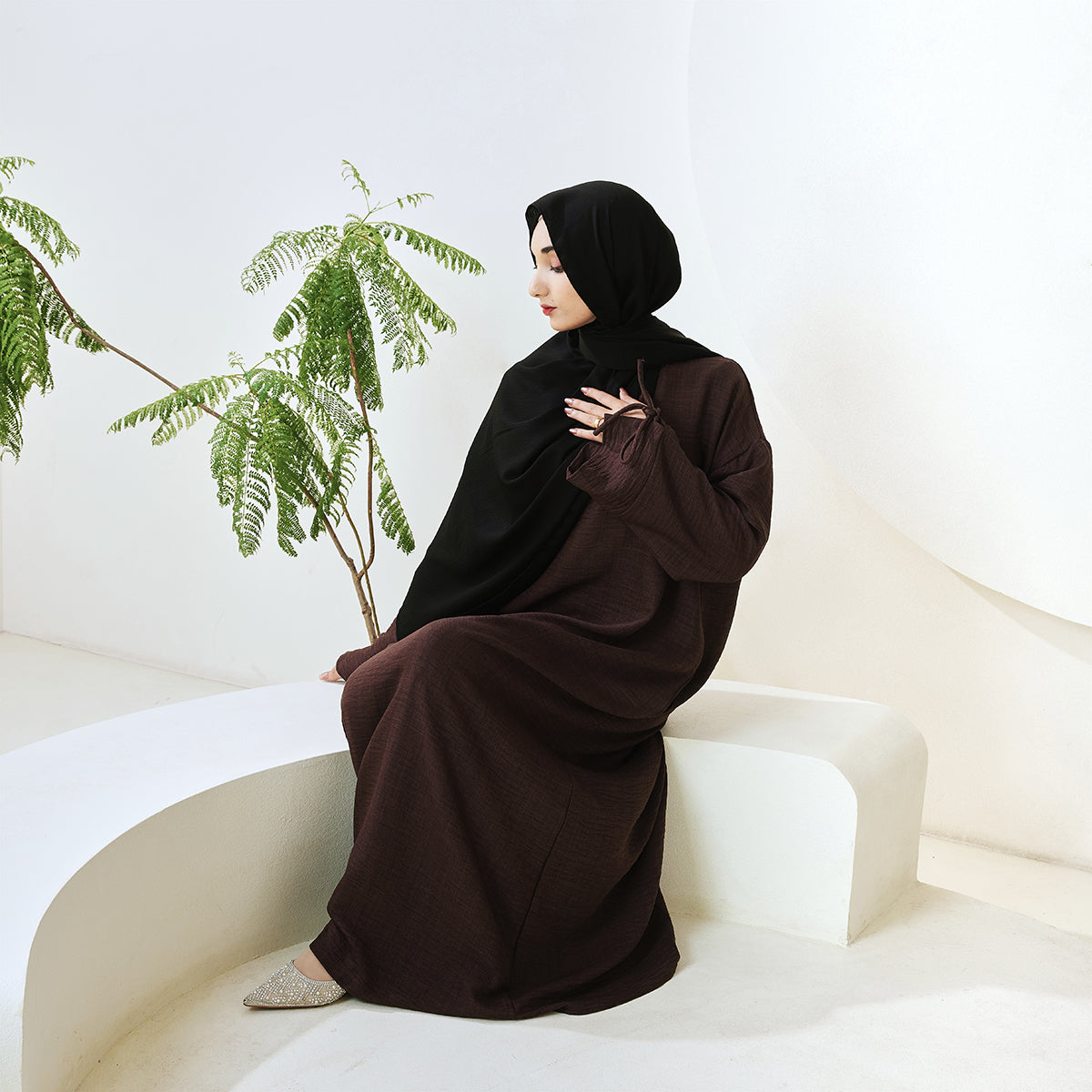 Casual Solid Color Long Robe with Tie-Detail Sleeves – Available in Multiple Colors (NCA011)