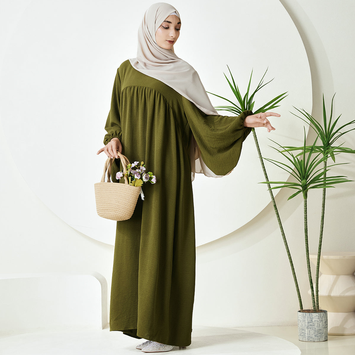 Reversible Abaya Made With Crepe Fabric(NCA004)