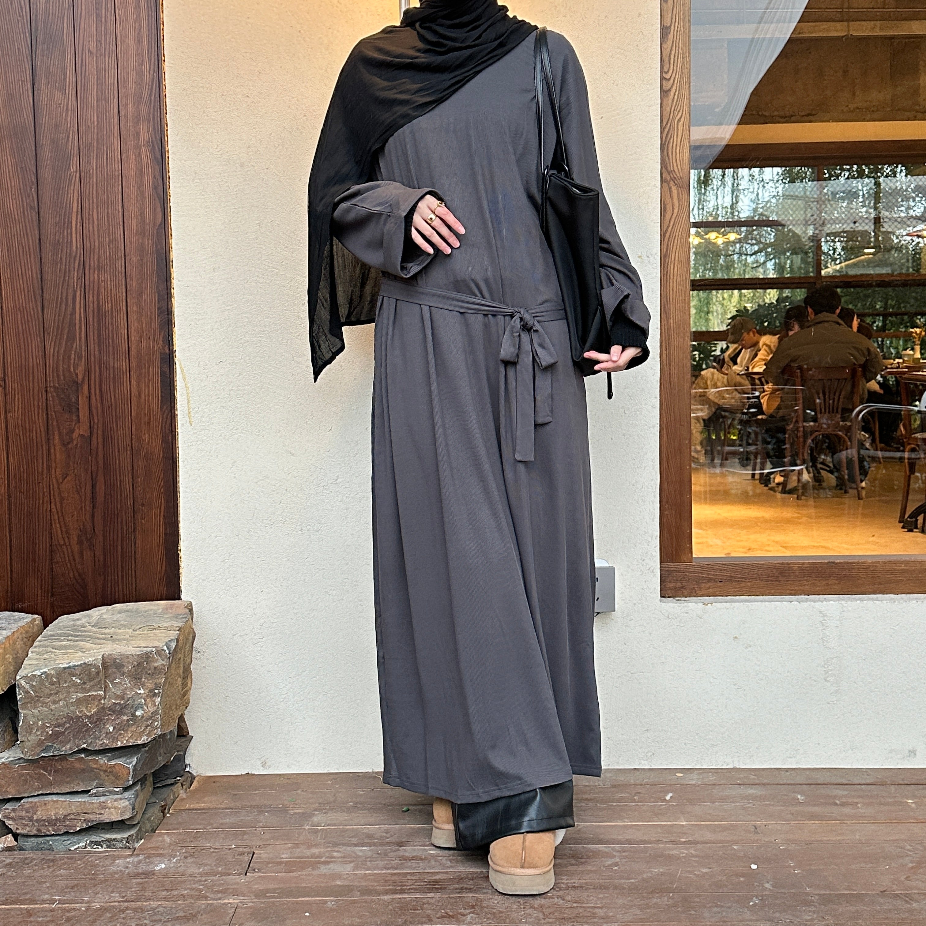 Ribbed Knit Aseela Abaya（NCA002）