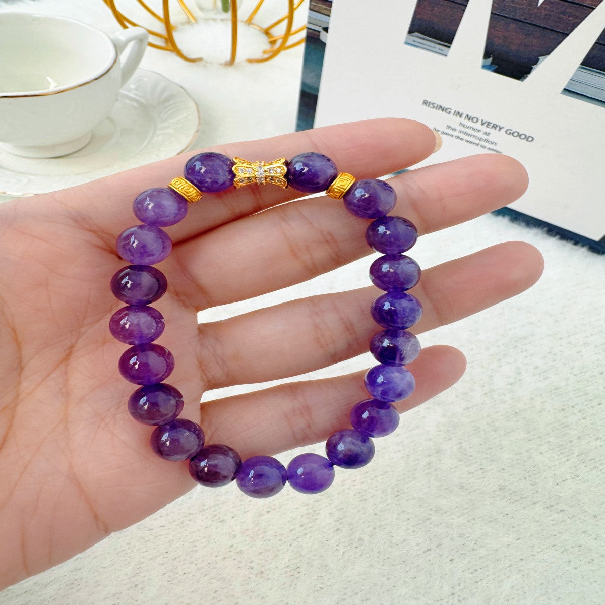 Handmade Glass Bead Bracelet – Elegant Minimalist Jewelry for Women(NCJ003)