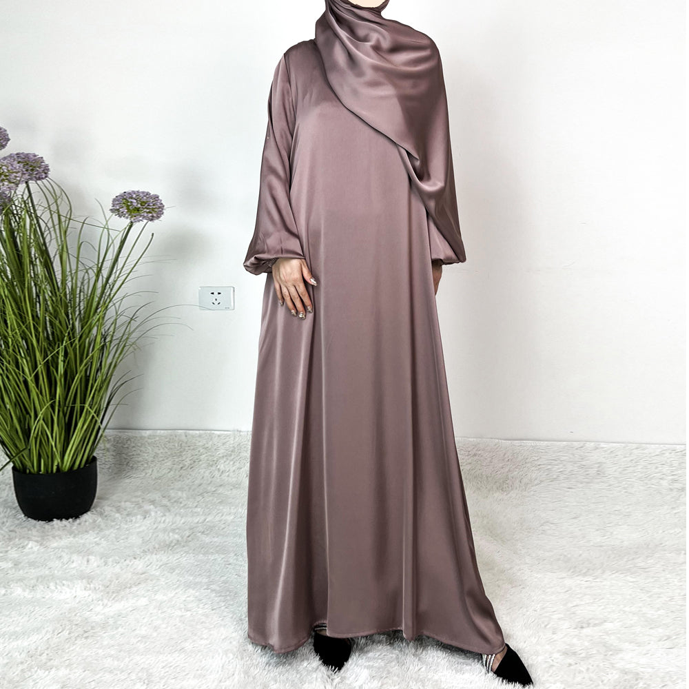 AMANI Satin One Piece With Hijab Abaya: Stylish Statement of Elegance（NCA001 ）